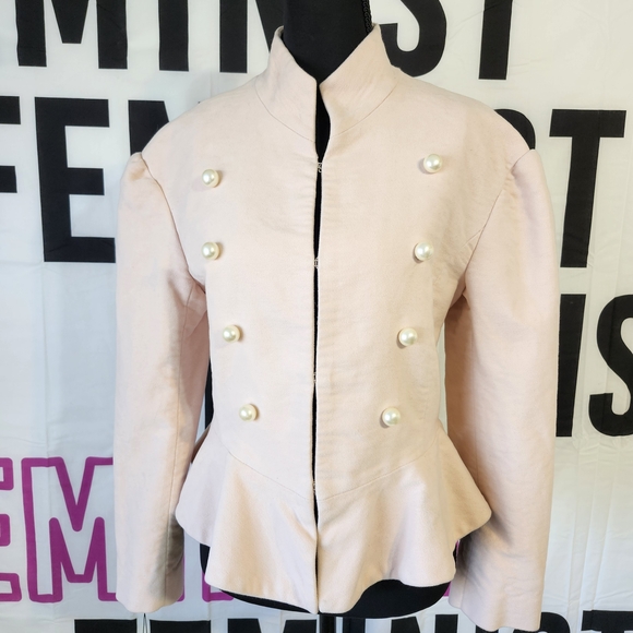 LIKE 4 DISCOUNT Peplum Doublet Waist Coat with Luxury Pearl Buttons - Picture 4 of 16